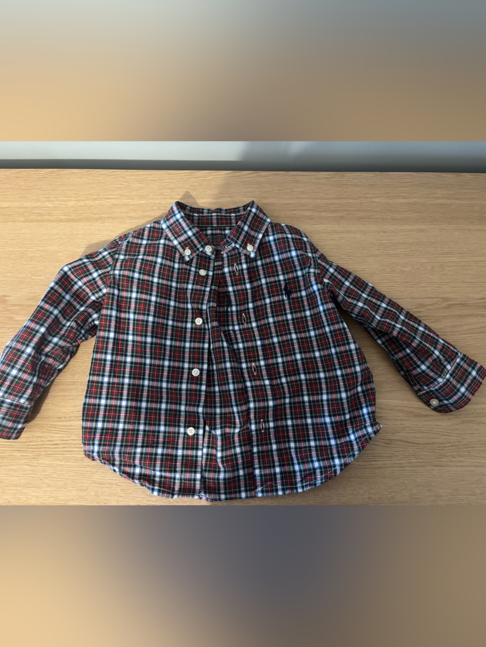 Ralph Lauren 18 months Kids Plaid Button-Down Shirt - Red, Black & White
